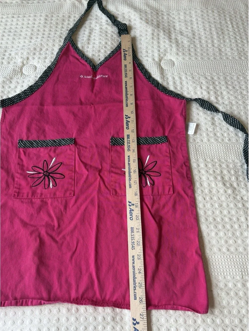 Authentic American Girl Place Child Size Apron Pink Black Y2K Baking